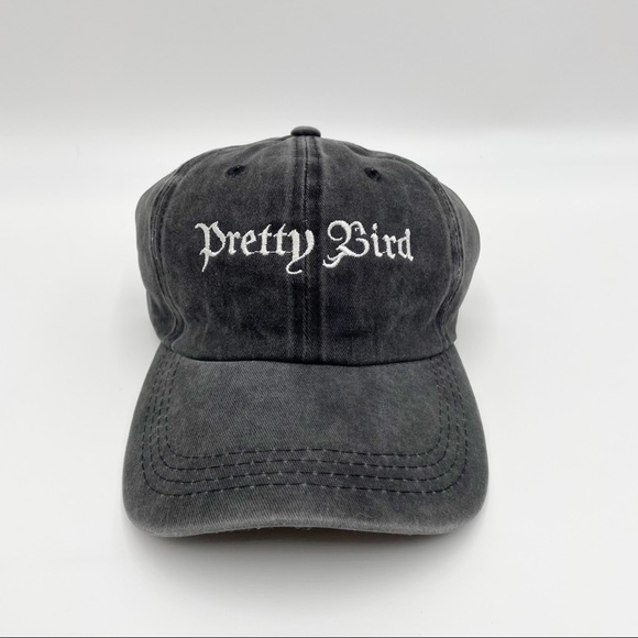 Pretty Bird Grey Stone Washed Cotton Twill Cap - Picture 3 of 13